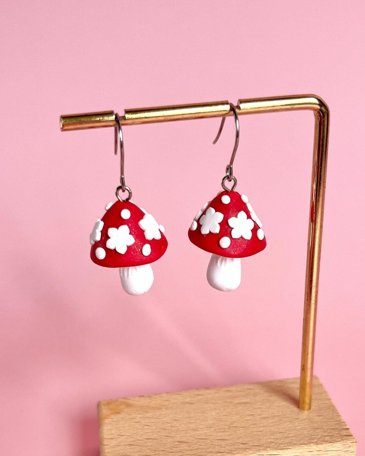 Mushroom Polymer Clay Earrings - silverstar.nz