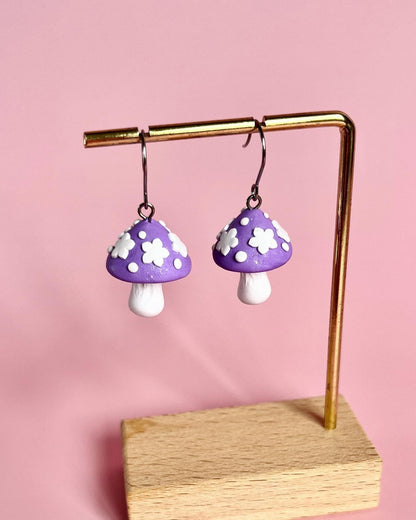 Mushroom Polymer Clay Earrings - silverstar.nz