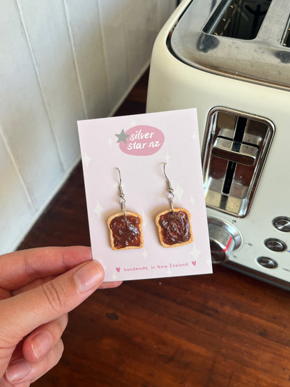Nutella Toast Polymer Clay Earrings