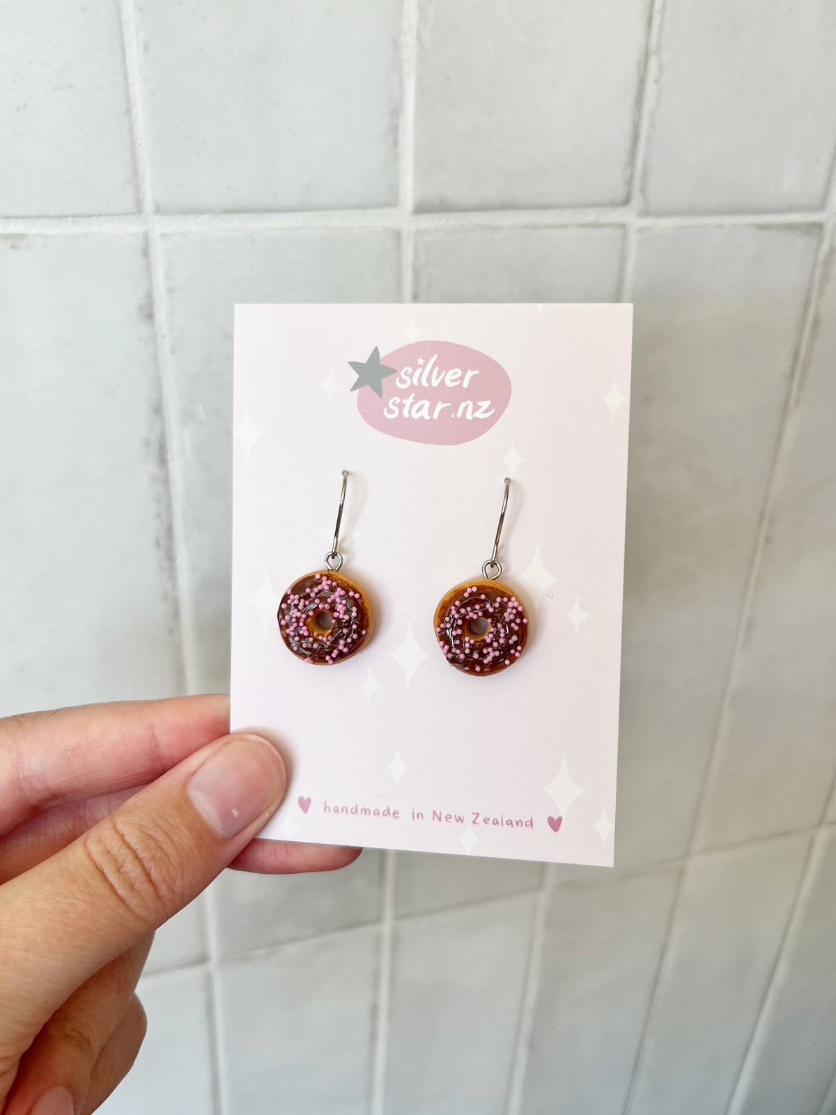Choc Iced Donut Polymer Clay Earrings